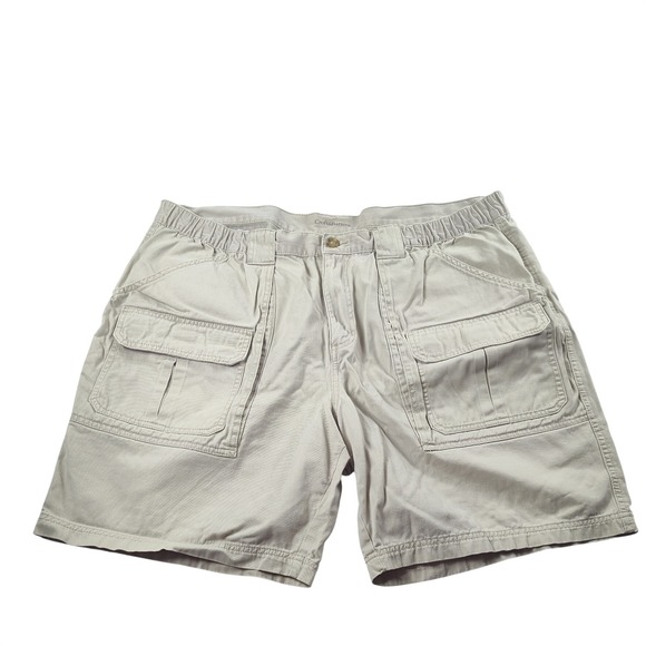 croft & barrow Other - Croft & Barrow Cargo Shorts Mens 46 Khaki Excellent Cotton Elastic Waist Utility